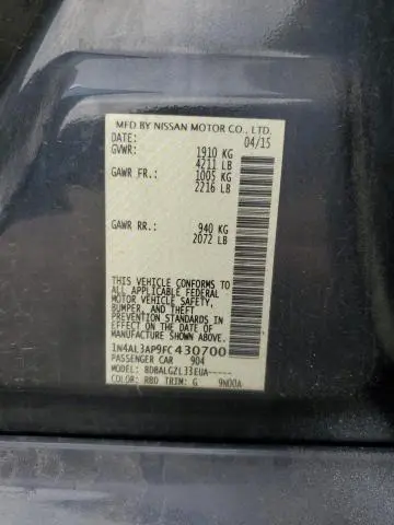 2015 NISSAN ALTIMA 2.5  