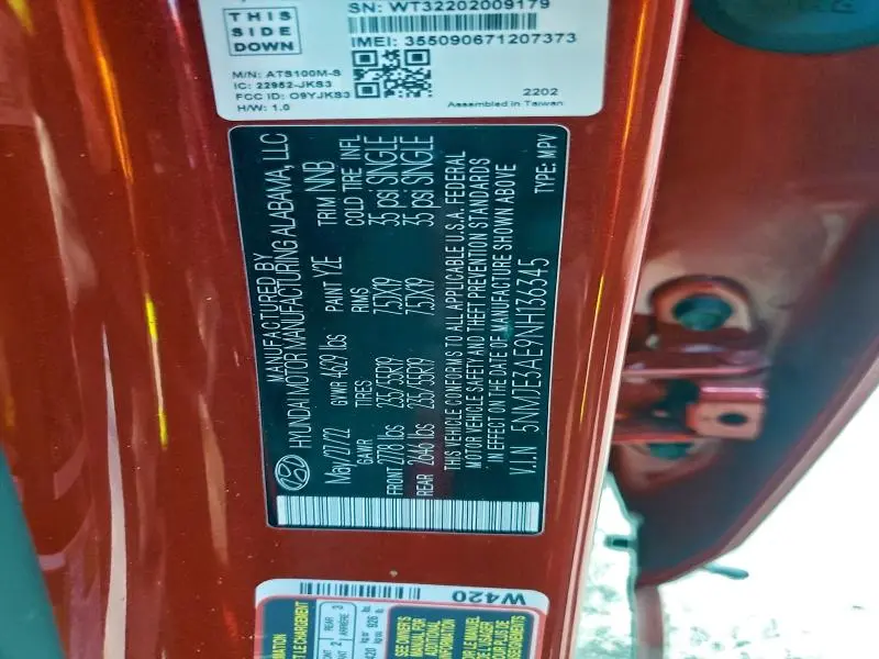 2022 HYUNDAI TUCSON LIMITED  