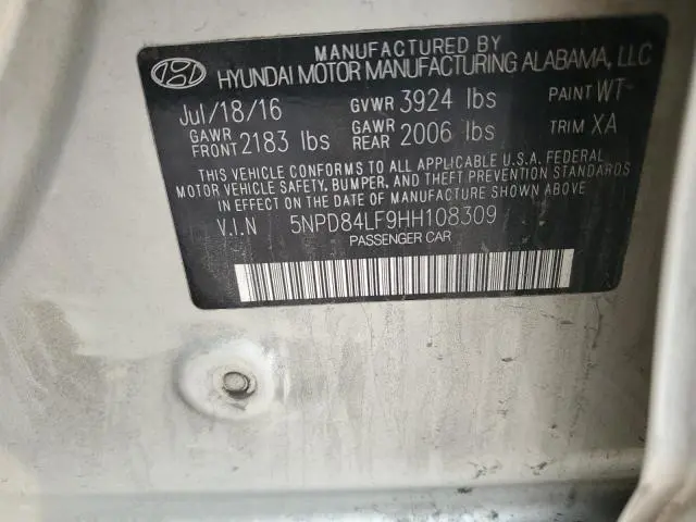 2017 HYUNDAI ELANTRA SE  