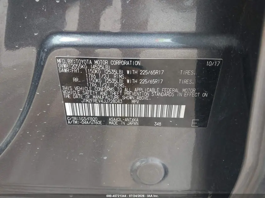 2018 TOYOTA RAV4 LE
