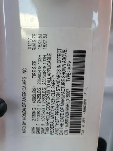 2017 HONDA CR-V TOURING  