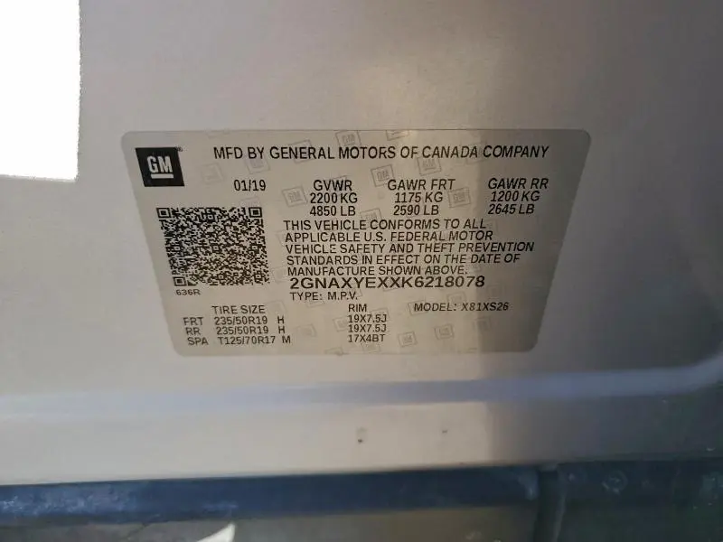 2019 CHEVROLET EQUINOX PREMIER  