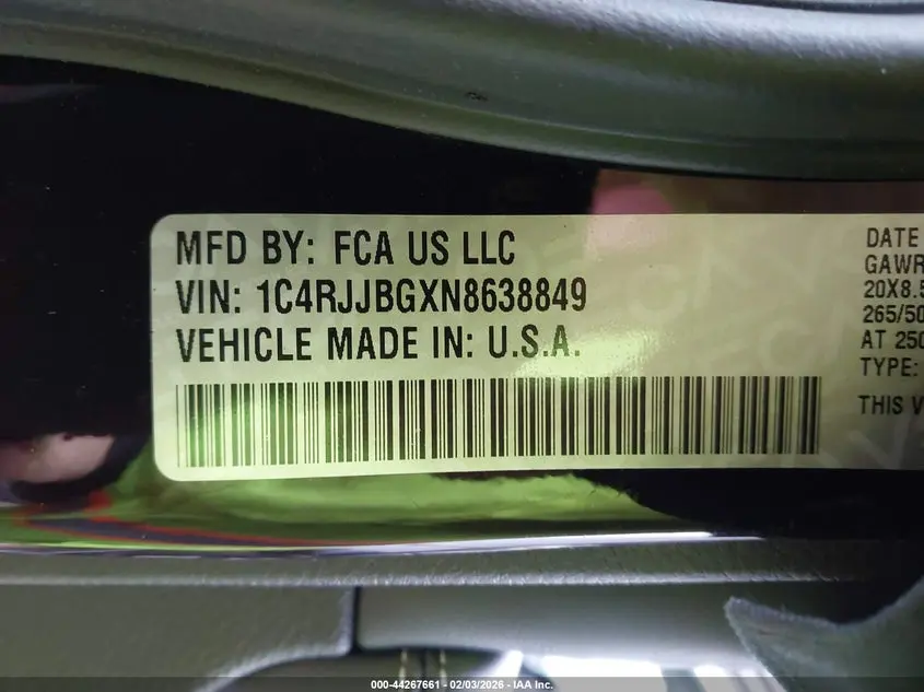 2022 JEEP GRAND CHEROKEE L LIMITED 4X2