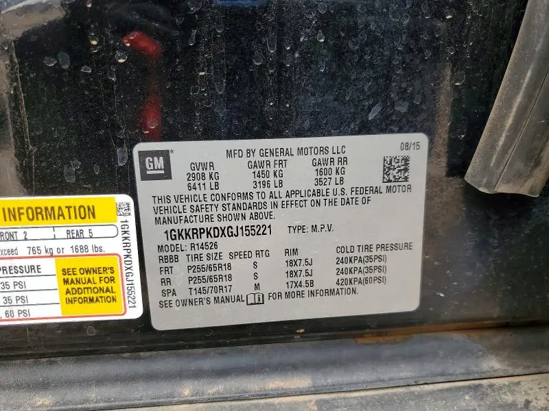 2016 GMC ACADIA SLE  