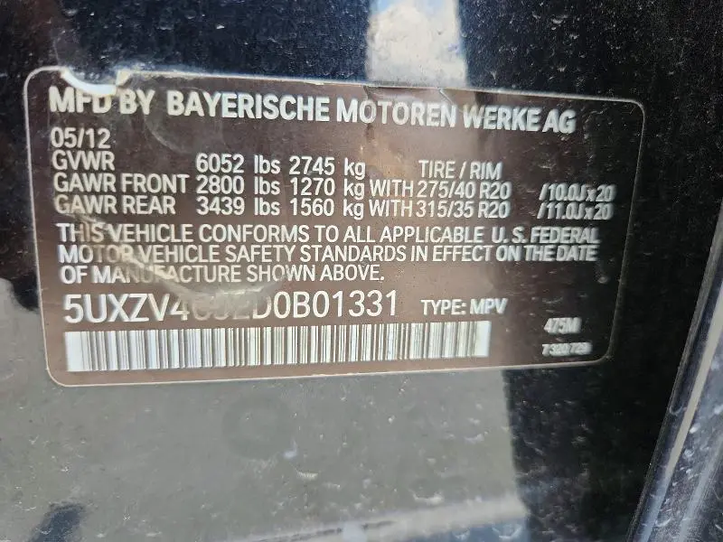 2013 BMW X5 XDRIVE35I  