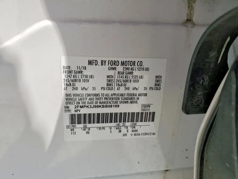 2019 FORD EDGE SEL  