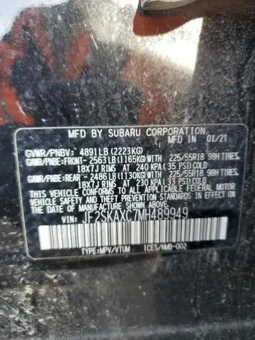 2021 SUBARU FORESTER TOURING  