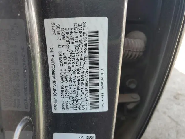 2019 HONDA ACCORD LX