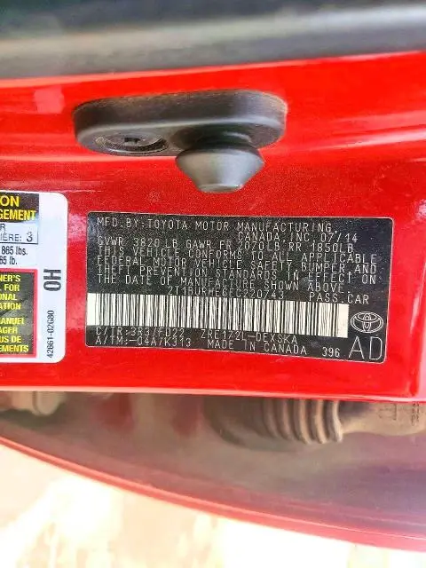 2014 TOYOTA COROLLA S PLUS  