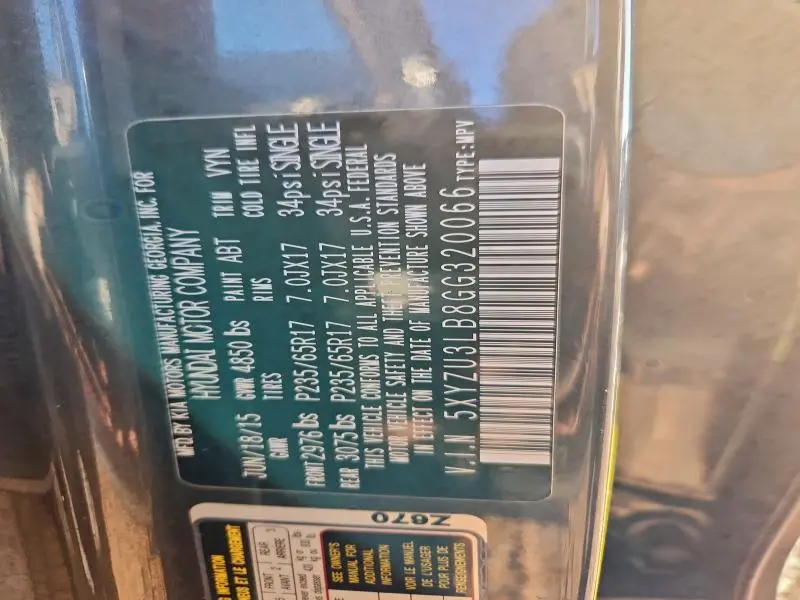 2016 HYUNDAI SANTA FE SPORT   