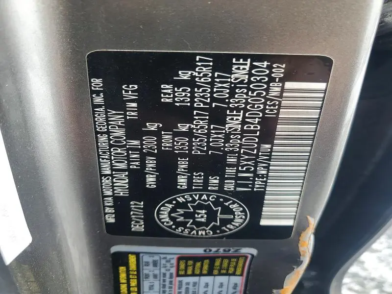 2013 HYUNDAI SANTA FE SPORT   