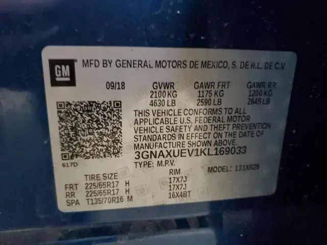2019 CHEVROLET EQUINOX LT  