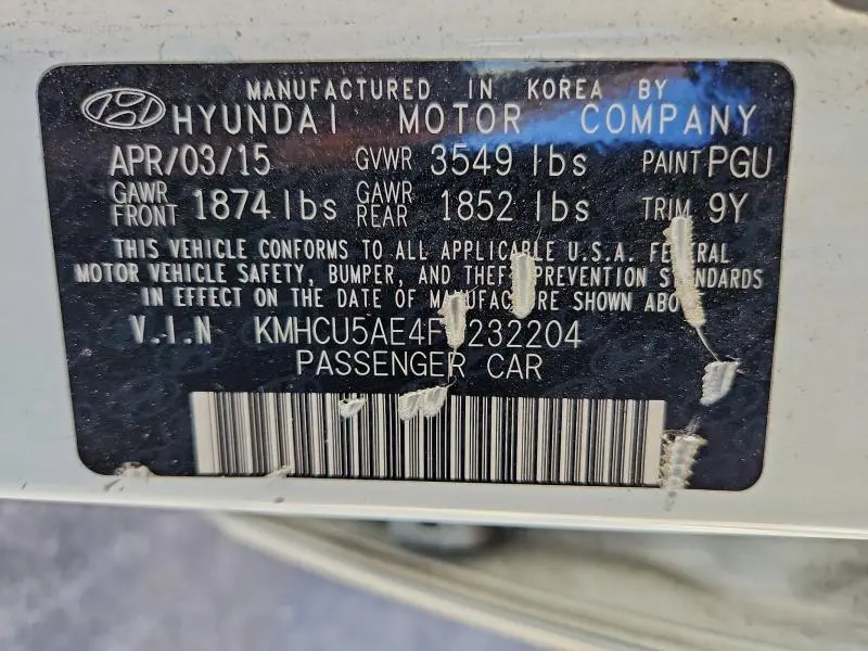 2015 HYUNDAI ACCENT GLS  