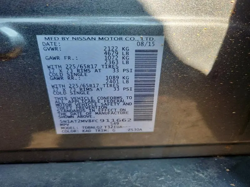 2015 NISSAN ROGUE SV  