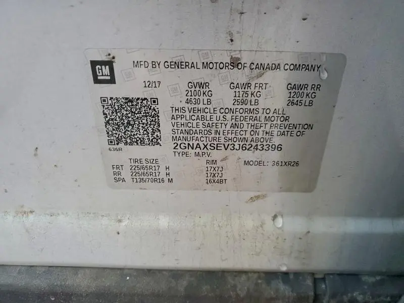 2018 CHEVROLET EQUINOX LT  