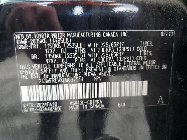 2013 TOYOTA RAV4 XLE  