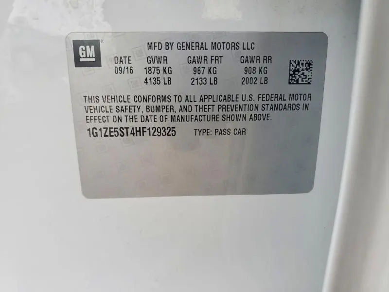 2017 CHEVROLET MALIBU   