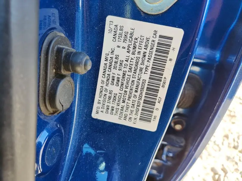 2013 HONDA CIVIC LX  