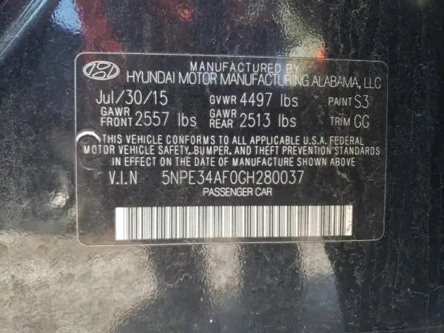2016 HYUNDAI SONATA SPORT