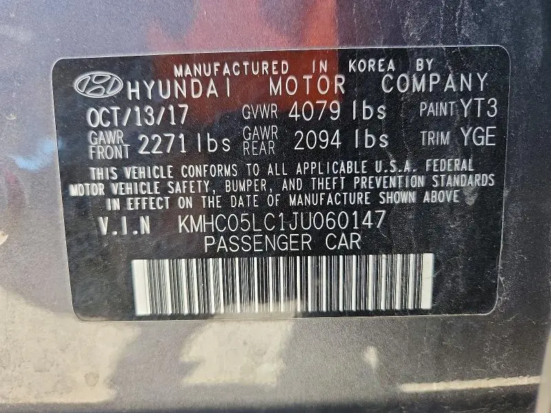 2018 HYUNDAI IONIQ LIMITED  
