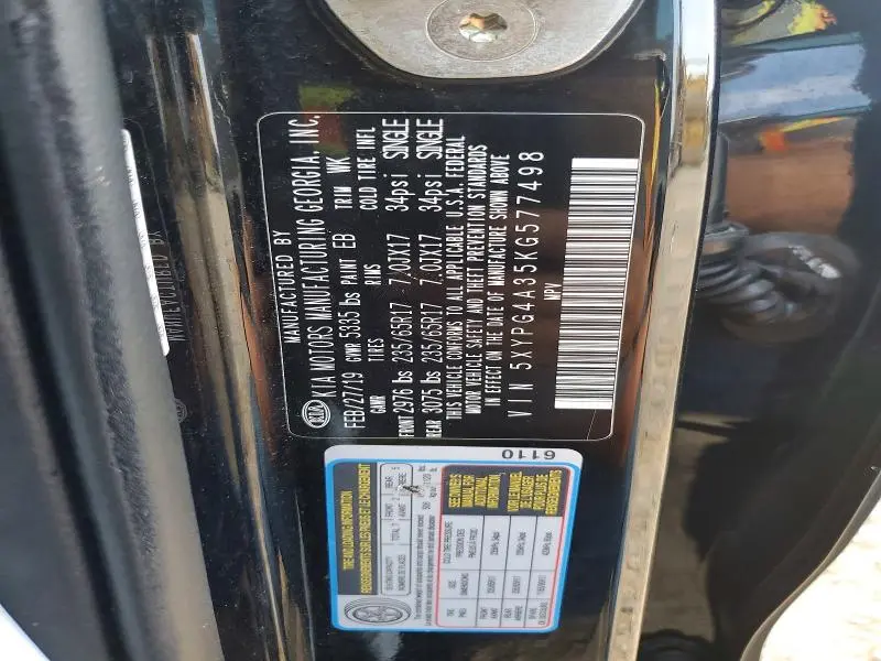 2019 KIA SORENTO L  