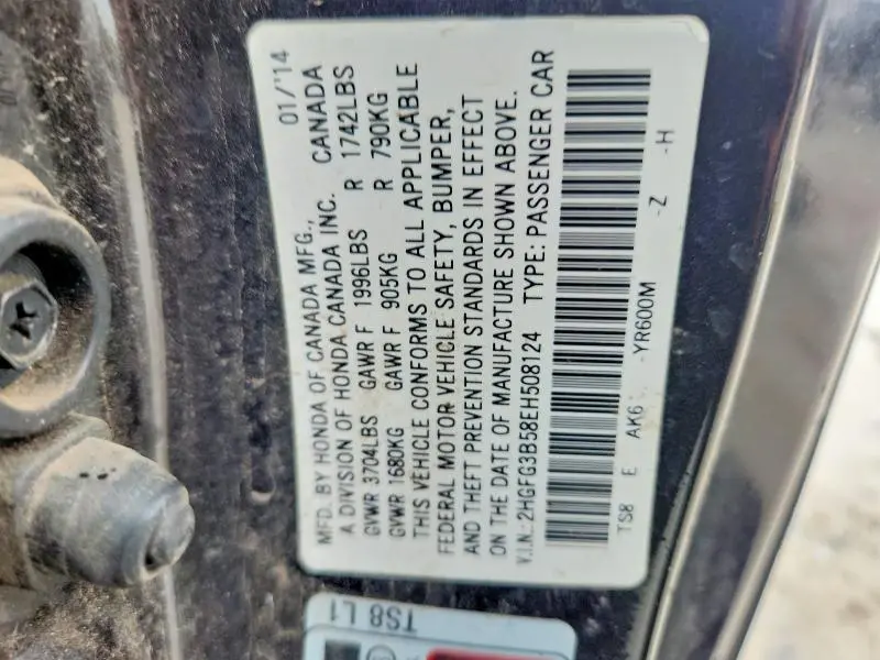 2014 HONDA CIVIC LX  