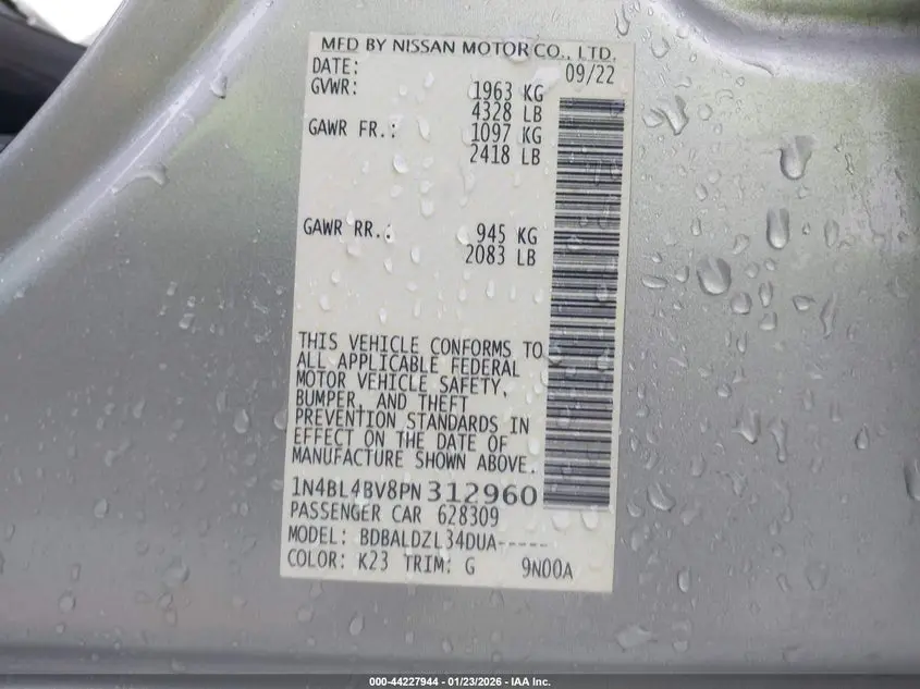 2023 NISSAN ALTIMA S FWD