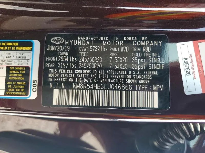 2020 HYUNDAI PALISADE LIMITED  