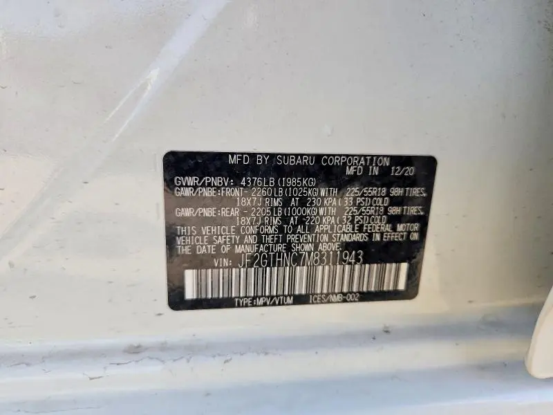 2021 SUBARU CROSSTREK LIMITED  