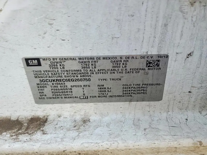 2014 CHEVROLET SILVERADO K1500 LT  