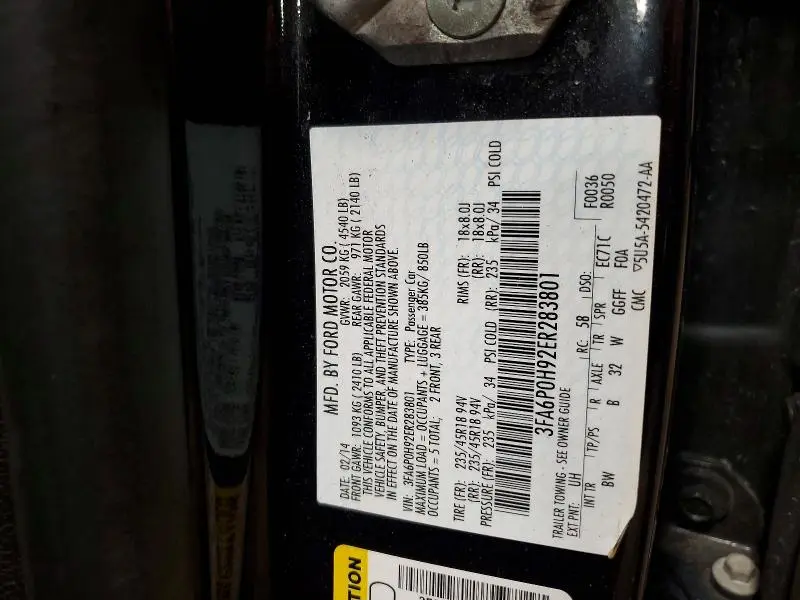 2014 FORD FUSION SE  
