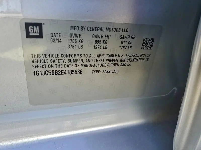 2014 CHEVROLET SONIC LT  