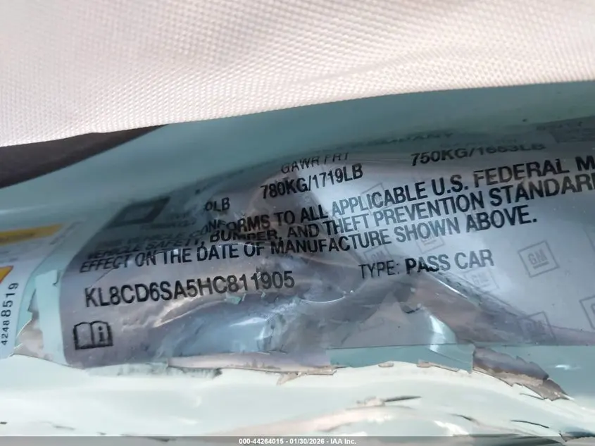 2017 CHEVROLET SPARK 1LT CVT