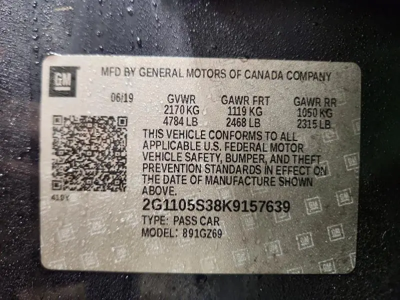 2019 CHEVROLET IMPALA PREMIER  