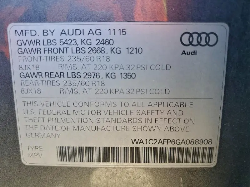 2016 AUDI Q5 PREMIUM  