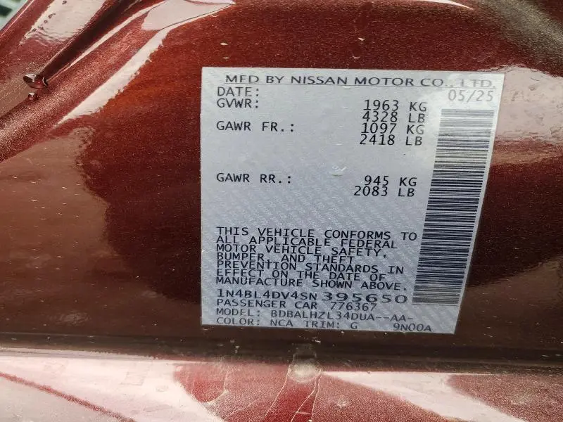 2025 NISSAN ALTIMA 2.5 SV  