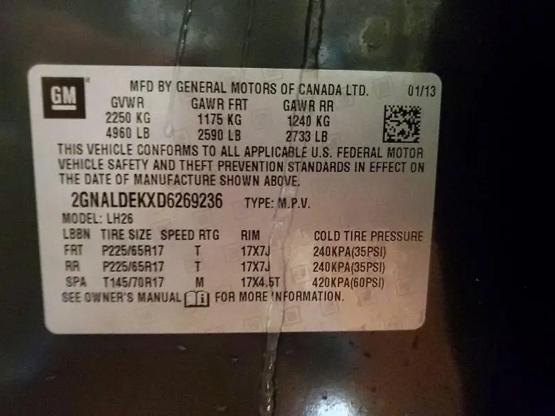 2013 CHEVROLET EQUINOX LT  