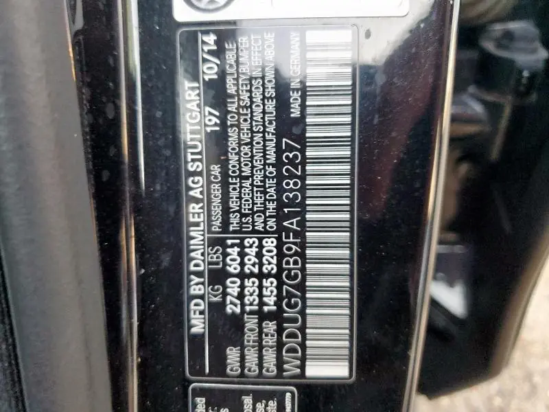 2015 MERCEDES-BENZ S S600  