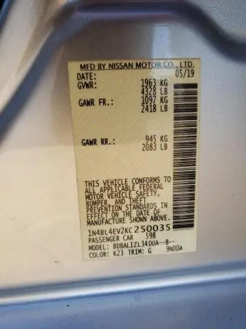 2019 NISSAN ALTIMA SL