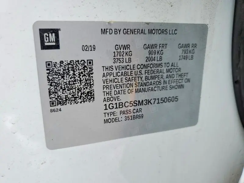 2019 CHEVROLET CRUZE LS  