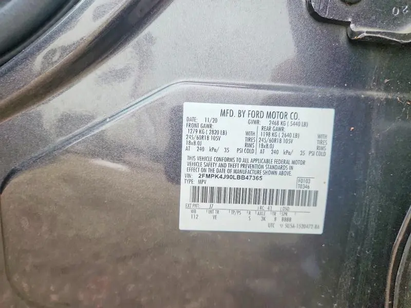 2020 FORD EDGE SEL  