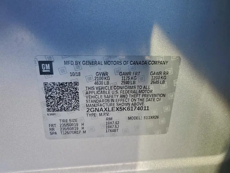 2019 CHEVROLET EQUINOX LT  