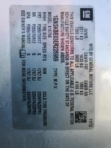 2014 CHEVROLET TAHOE K1500 LT  