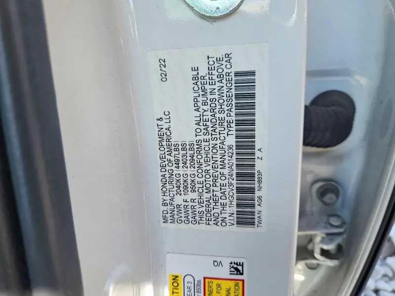 2022 HONDA ACCORD HYBRID SPORT  