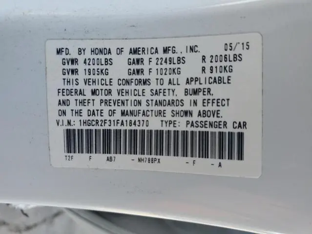 2015 HONDA ACCORD LX