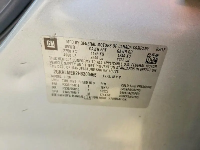 2017 GMC TERRAIN SLE  