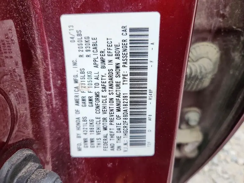 2013 HONDA ACCORD EXL  