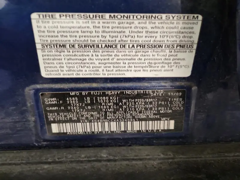 2010 SUBARU OUTBACK 2.5I PREMIUM  