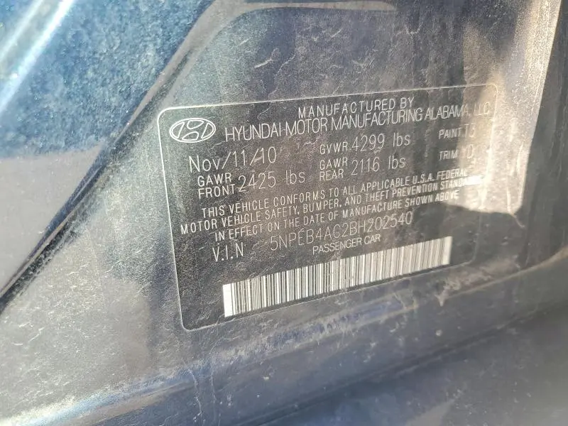 2011 HYUNDAI SONATA GLS  