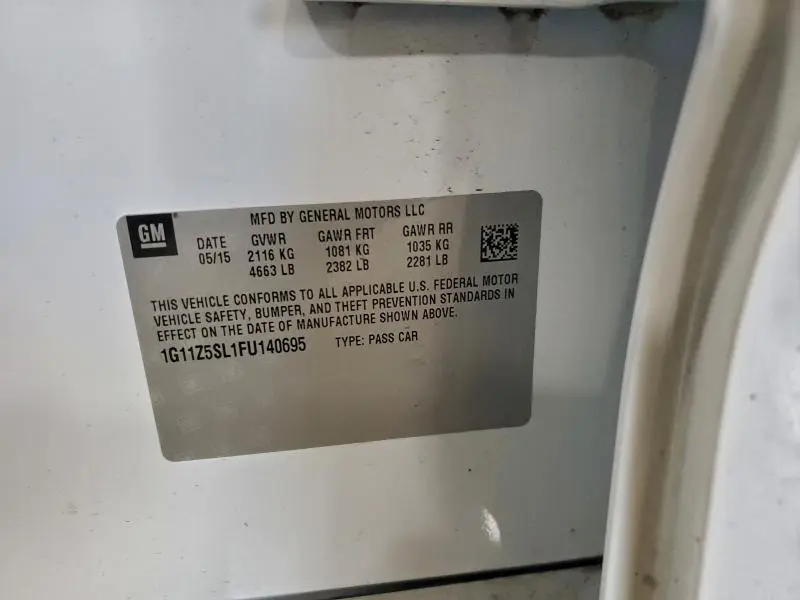 2015 CHEVROLET IMPALA LS  